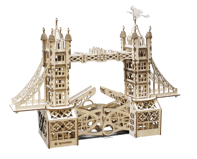 Mr Playwood Mechanical 3D Puzzle Wooden PEDESTRIAN BRIDGE Model for assembly